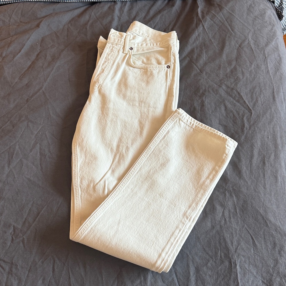 Agolde White Boot Cut Jeans